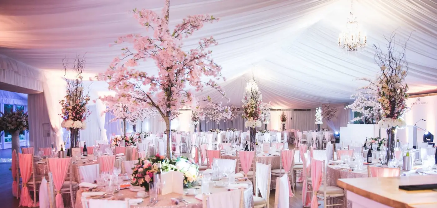 asian wedding catering food picture - outdoor marquee wedding